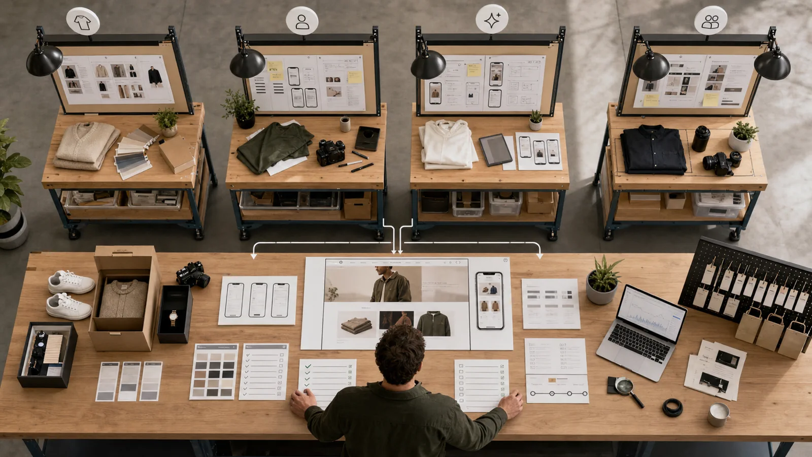 Founder comparing agency, freelancer, theme, and AI Shopify build paths before launch