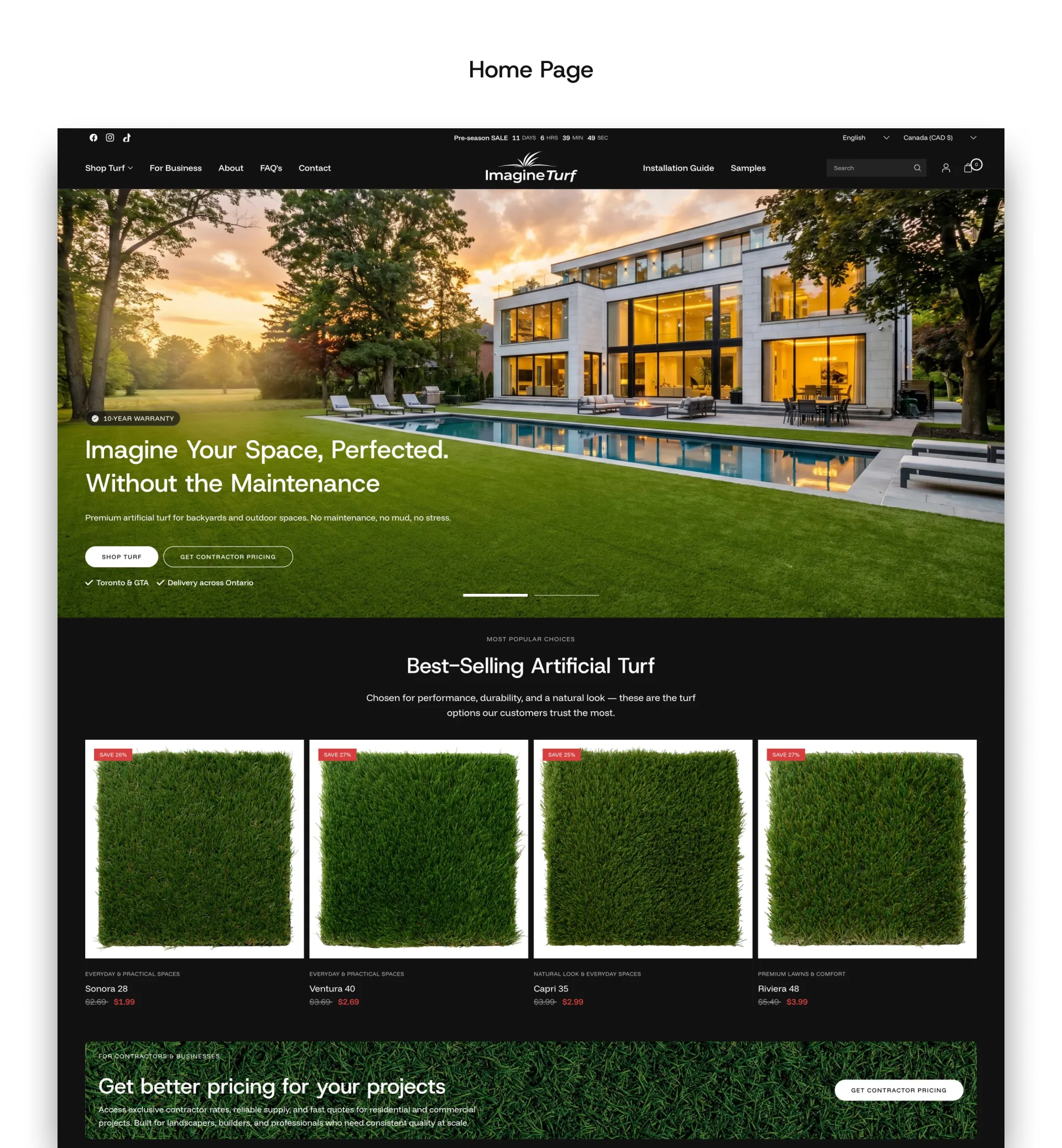 Imagine Turf project screen 4