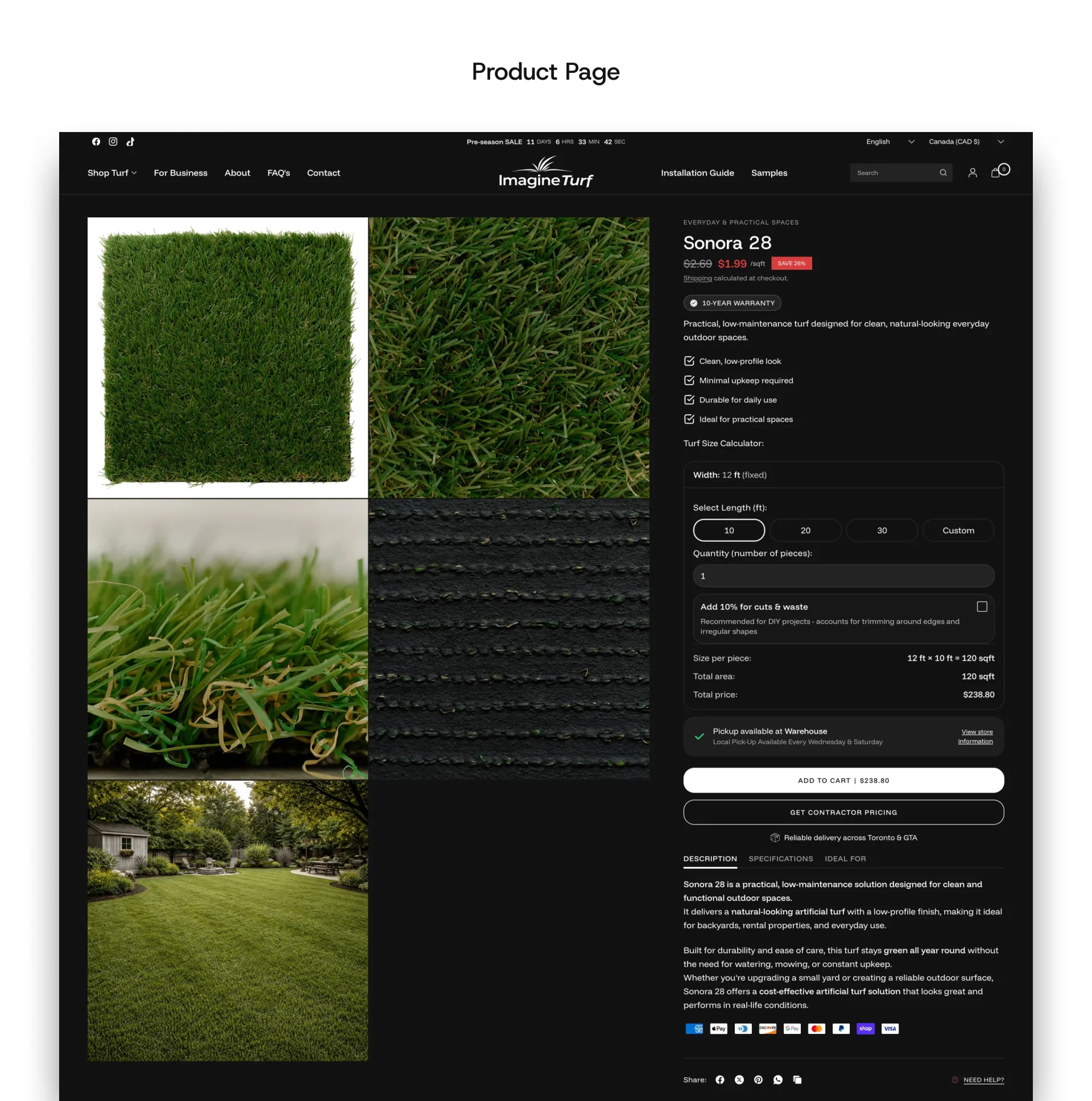 Imagine Turf project screen 8